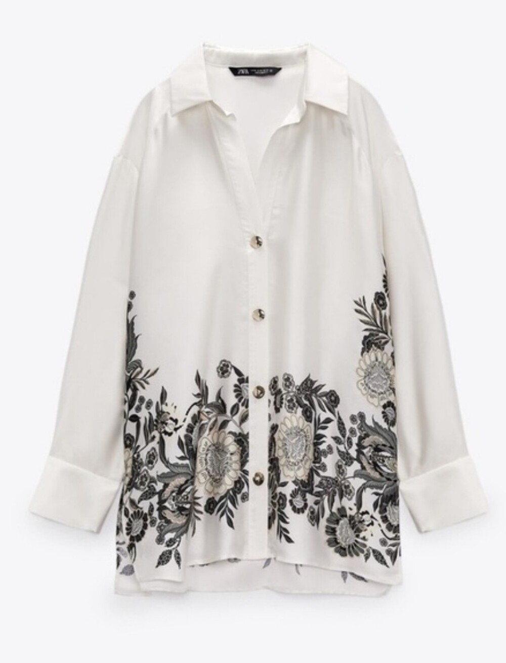 Zara Ivory Button Down Blouse
